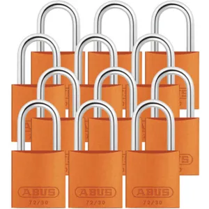 ABUS 72/30 KA X 12 Keyed Padlock Medium Orange U-Shape PK12 | AG2NBN 31NF01