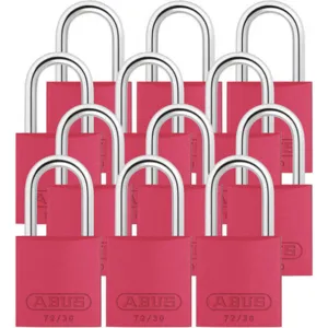 ABUS 72/30 KA X 12 Keyed Padlock Medium Red U-Shape PK12 | AG2NBQ 31NF03