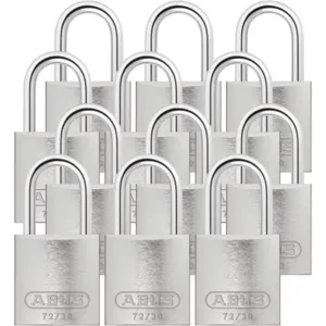 ABUS 72/30 KA X 12 Keyed Padlock Medium Silver U-Shape PK12 | AG2NBR 31NF04