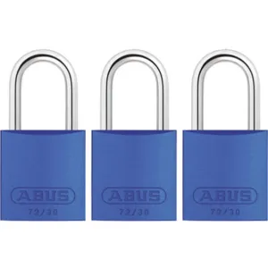 ABUS 72/30 KA X 3 Keyed Padlock Medium Blue U-Shape PK3 | AG2NBV 31NF07