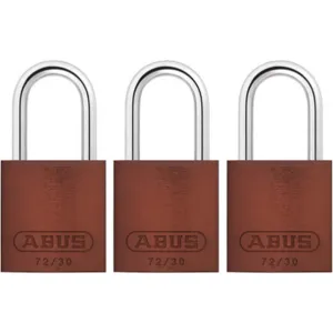 ABUS 72/30 KA X 3 Keyed Padlock Medium Brown U-Shape PK3 | AG2NBW 31NF08