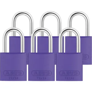 ABUS 72/30 KA X 6 Keyed Padlock Medium Purple U-Shape PK6 | AG2NCJ 31NF20