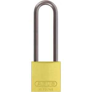 ABUS 72 HB/40-75 KA Yellow Lockout Padlock Keyed Alike Yellow 1/4 Inch Diameter | AE6PZP 5UKL8