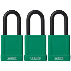 ABUS 74/40 KAX3 GREEN Lockout Padlock Key Alike Green Pk3 | AG6DEM 35MD70