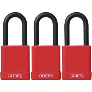 ABUS 74/40 KAX3 RED Lockout Padlock Key Alike Red Pk3 | AG6DEK 35MD68