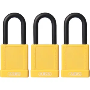 ABUS 74/40 KAX3 YELLOW Lockout Padlock Key Alike Yellow Pk3 | AG6DEN 35MD71