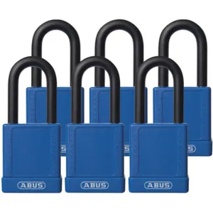 ABUS 74/40 KAX6 BLUE Lockout Padlock Aluminium Blue Pk6 | AG6DEQ 35MD73