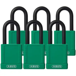 ABUS 74/40 KAX6 GREEN Lockout Padlock Aluminium Green Pk6 | AG6DER 35MD74