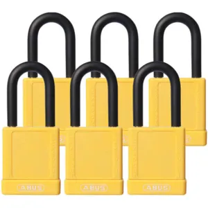 ABUS 74/40 KAX6 YELLOW Lockout Padlock Aluminium Yellow Pk6 | AG6DET 35MD75