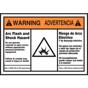 ACCUFORM SIGNS CELC386 Label 3-1/2 x 5 Warning Arc Flash Hazard | AC6THY 36A923