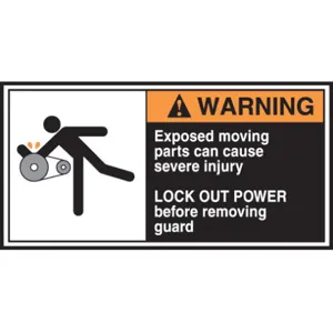 ACCUFORM SIGNS LECN360 Label Cema 2-1/2 x 5 Warning Exposed - Pack Of 5 | AC6TKM 36A959