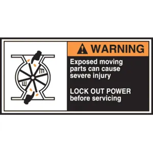 ACCUFORM SIGNS LECN363 Label Cema 2-1/2 x 5 Warning Exposed - Pack Of 5 | AC6TKL 36A958