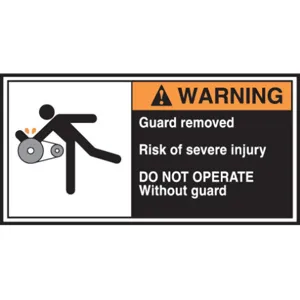 ACCUFORM SIGNS LECN366 Label Cema 2-1/2 x 5 Warning Guard - Pack Of 5 | AC6TKP 36A961