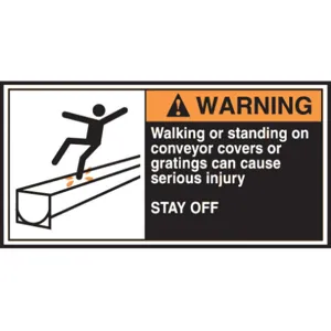 ACCUFORM SIGNS LECN367 Label Cema 2-1/2 x 5 Warning Walking - Pack Of 5 | AC6TKX 36A968