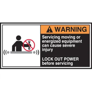 ACCUFORM SIGNS LECN368 Label Cema 2-1/2 x 5 Warning Servicing Pk5 | AC6TKU 36A965