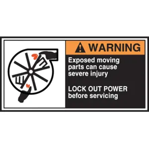 ACCUFORM SIGNS LECN369 Label Cema 2-1/2 x 5 Warning Exposed - Pack Of 5 | AC6TKK 36A957