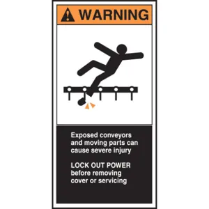 ACCUFORM SIGNS LECN371 Label Cema 3 x 6 Warning Exposed - Pack Of 5 | AC6TLG 36A977