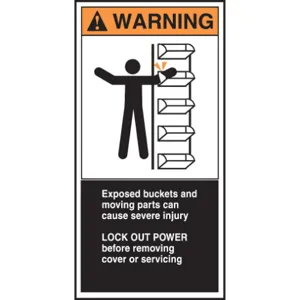 ACCUFORM SIGNS LECN373 Label Cema 3 x 6 Warning Exposed - Pack Of 5 | AC6TLF 36A976