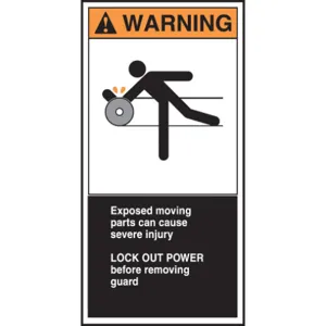 ACCUFORM SIGNS LECN374 Label Cema 3 x 6 Warning Exposed - Pack Of 5 | AC6TLH 36A978