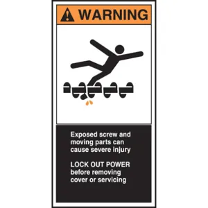 ACCUFORM SIGNS LECN375 Label Cema 3 x 6 Warning Exposed - Pack Of 5 | AC6TLJ 36A979