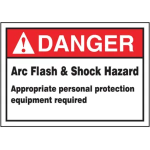 ACCUFORM SIGNS LELC132 Label 3-1/2 x 5 Danger Arc Flash And Shock | AC6THM 36A913