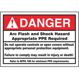 ACCUFORM SIGNS LELC134 Label 3-1/2 x 5 Danger Arc Flash And Shock | AC6THG 36A908