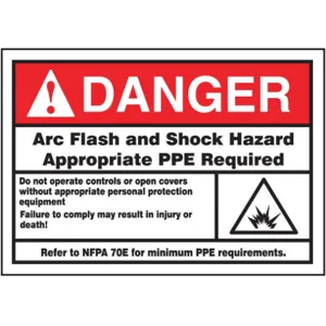 ACCUFORM SIGNS LELC136 Label 3-1/2 x 5 Danger Arc Flash And Shock | AC6THH 36A909