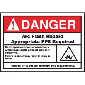 ACCUFORM SIGNS LELC140 Label 3-1/2 x 5 Danger Arc Flash Hazard | AC6THN 36A914