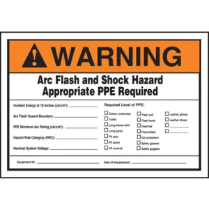 ACCUFORM SIGNS LELC337 Label 3-1/2 x 5 Warning Arc Flash And | AC6TJT 36A941