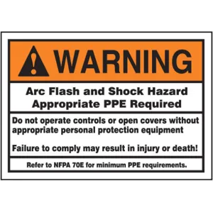 ACCUFORM SIGNS LELC380 Label 3-1/2 x 5 Warning Arc Flash And | AC6TJB 36A926