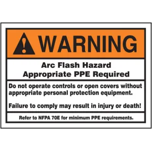 ACCUFORM SIGNS LELC387 Label 5 x 7 Warning Arc Flash Hazard | AC6TJA 36A925