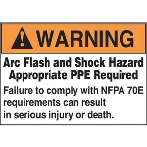 ACCUFORM SIGNS LRLE308 Label 3-1/2 x 5 Warning Arc Flash - Pack Of 100 | AC6TKC 36A950