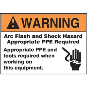 ACCUFORM SIGNS LRLE309 Label 3-1/2 x 5 Warning Arc Flash - Pack Of 100 | AC6TKD 36A951