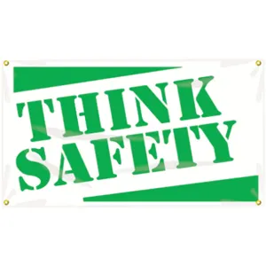 ACCUFORM SIGNS MBR412 Banner Think Safety 24 x 48 Inch | AC4XGP 31A705