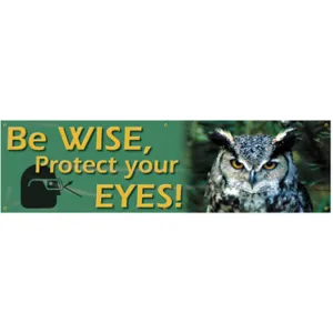 ACCUFORM SIGNS MBR806 Banner Be Wise Protect Your Eyes 28 x 96 Inch | AC4XJH 31A745