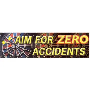 ACCUFORM SIGNS MBR817 Banner Aim For Zero 28 x 96 Inch | AC4XJC 31A740