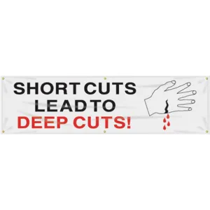 ACCUFORM SIGNS MBR848 Banner Short Cuts Lead 28 x 96 Inch | AC4XJJ 31A746