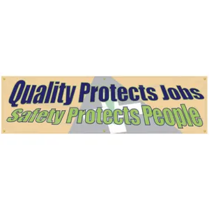 ACCUFORM SIGNS MBR862 Banner Quality Protects Jobs 28 x 96 Inch | AC4XHL 31A725