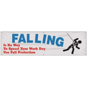 ACCUFORM SIGNS MBR877 Banner Falling Is No Way 28 x 96 Inch | AC4XKR 31A776