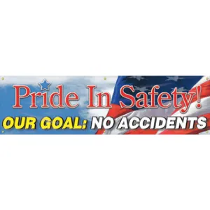 ACCUFORM SIGNS MBR882 Banner Pride Inch Safety 28 x 96 Inch | AC4XHJ 31A723