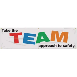 ACCUFORM SIGNS MBR893 Banner Take The Team Approach 28 x 96 In | AC4XKG 31A767