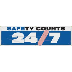 ACCUFORM SIGNS MBR936 Banner Safety Counts 28 x 96 Inch | AC4XHA 31A715