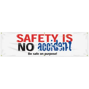 ACCUFORM SIGNS MBR947 Banner Safety Is No Accident 28 x 96 Inch | AC4XHB 31A716