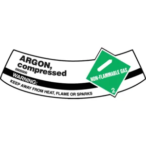 ACCUFORM SIGNS MCSLARG Cylinder Label Vinyl 5-1/4 x 2 Inch Argon | AC6VDA 36J769