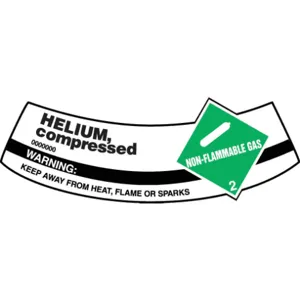 ACCUFORM SIGNS MCSLHEG Cylinder Label Vinyl 5-1/4 x 2 Inch Helium | AC6VDC 36J771