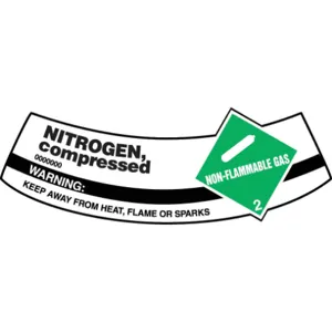 ACCUFORM SIGNS MCSLNIG Cylinder Label Vinyl 5-1/4 x 2 Inch Nitrogen | AC6VDE 36J773