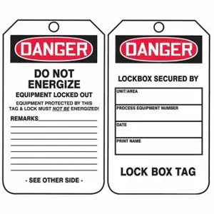 ACCUFORM SIGNS MDT169PTP Safety Tag, Danger, Danger Do Not Operate, Rp-Plastic, Write-On Surface, English | CN7ZQC 771L37