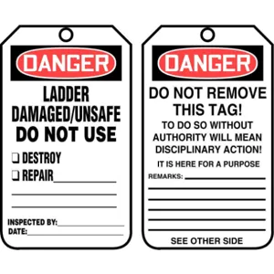 ACCUFORM SIGNS MDT182CTP Danger Tag 5-3/4 x 3-1/4 - Pack Of 25 | AD4TTA 43Z335