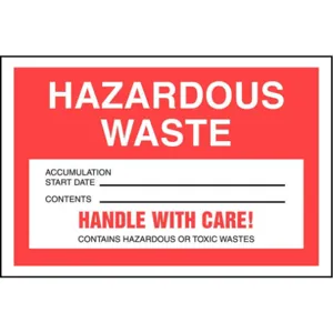 ACCUFORM SIGNS MHZW15PSC Hazardous Waste Label White/red - Pack Of 100 | AF4MCW 9ATA4