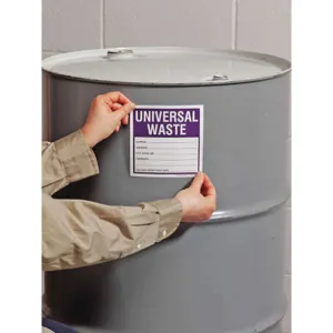 ACCUFORM SIGNS MHZW16PSC Hazardous Waste Label White/purple - Pack Of 100 | AF4RHN 9GGD7